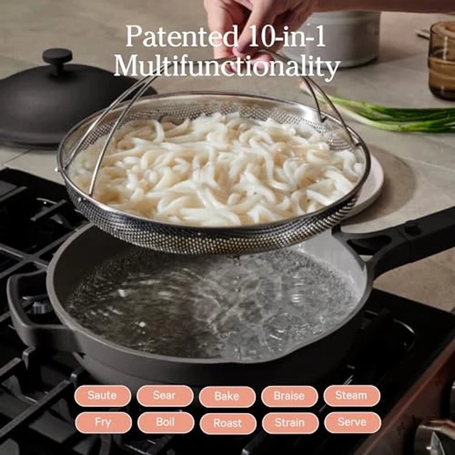 Alt view image 4 of 7 - Always Pan Duo, 10.5" and 8.5" Nonstick Fry Pan Set with Strainer