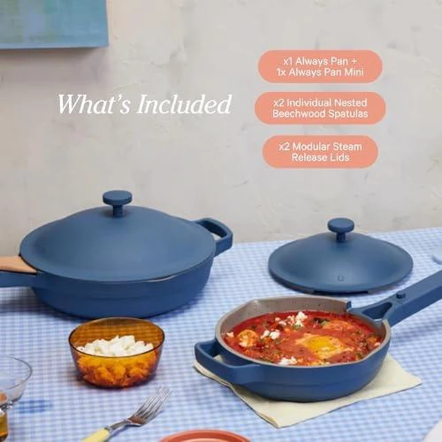Alt view image 7 of 7 - Always Pan Duo, 10.5" and 8.5" Nonstick Fry Pan Set with Strainer