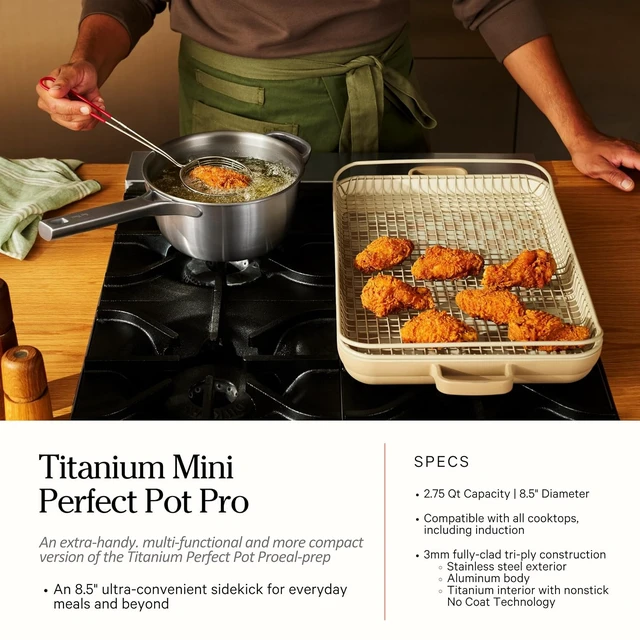Alt view image 5 of 7 - Titanium Mini Cookware Duo Pro, 3-Piece Nonstick Cookware Set
