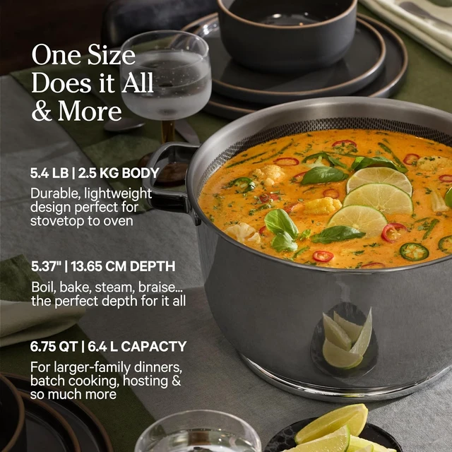 Alt view image 5 of 6 - Titanium Perfect Pot Pro, 6.75 Qt Nonstick Titanium Cookware