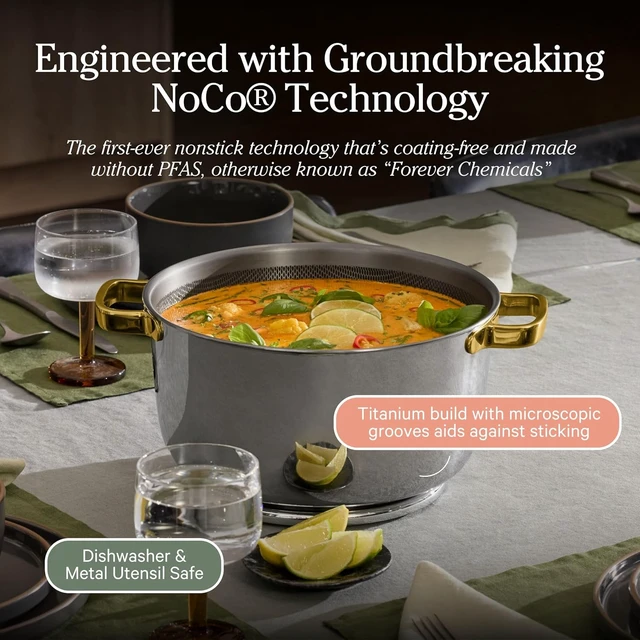 Alt view image 3 of 6 - Titanium Perfect Pot Pro, 6.75 Qt Nonstick Titanium Cookware