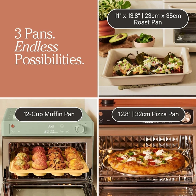 Alt view image 2 of 6 - Wonder Oven Pro Chefs Kit, 3-Piece Roasting, Muffin & Pizza Pans