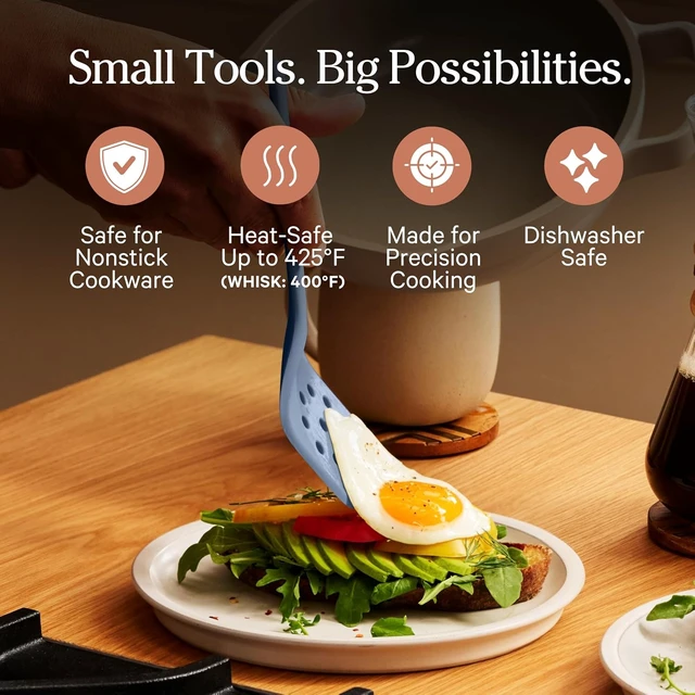 Alt view image 2 of 7 - Mini Utensil Essentials, 4-Piece Silicone Kitchen Utensil Set