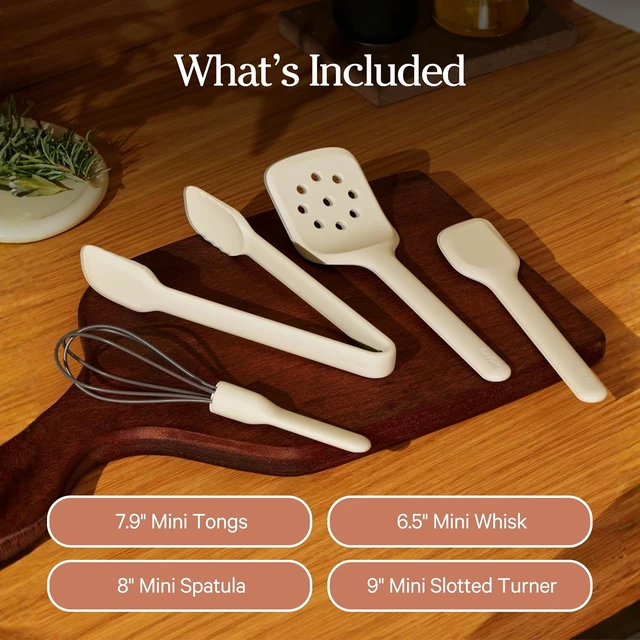 Alt view image 7 of 7 - Mini Utensil Essentials, 4-Piece Silicone Kitchen Utensil Set