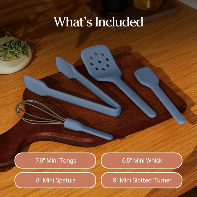 Alt view image 7 of 7 - Mini Utensil Essentials, 4-Piece Silicone Kitchen Utensil Set