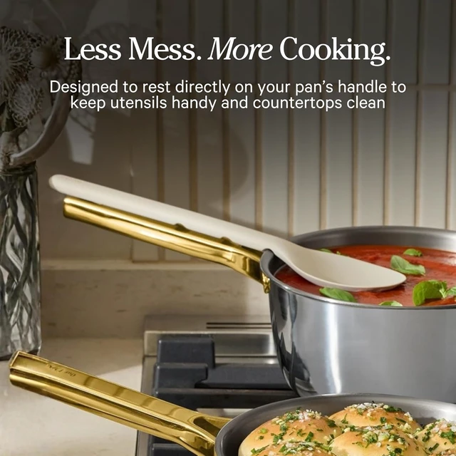 Alt view image 4 of 7 - Titanium Pro Utensils, Stainless Steel Spatula & Silicone Spoon