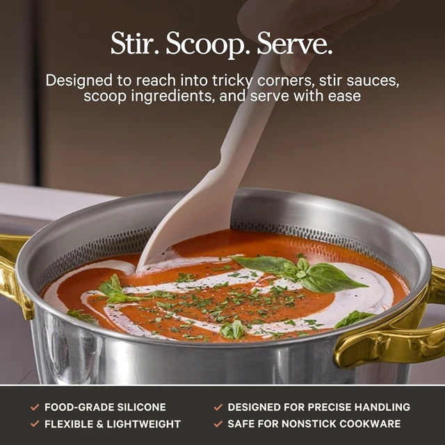 Alt view image 5 of 7 - Titanium Pro Utensils, Stainless Steel Spatula & Silicone Spoon