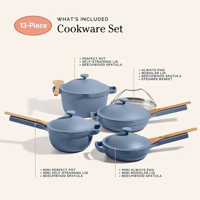 Alt view image 7 of 7 - Cookware Set, 13-Piece Ceramic Nonstick Pots & Pans with Utensils