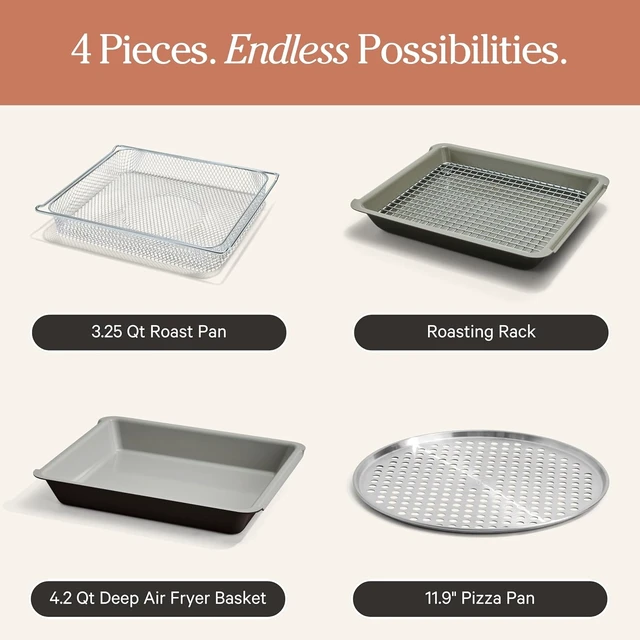Alt view image 2 of 7 - Wonder Oven Pro Chefs Kit 2.0, Air Fry Basket, Roast & Pizza Pan