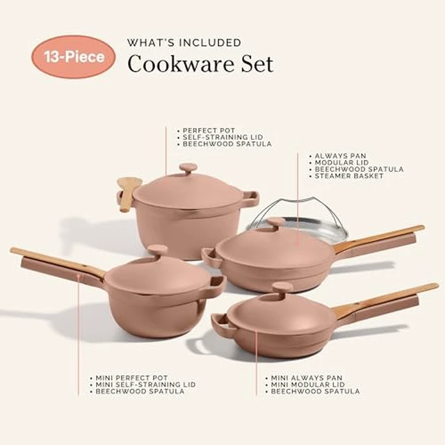 Alt view image 7 of 7 - Cookware Set, 13-Piece Ceramic Nonstick Pots & Pans with Utensils