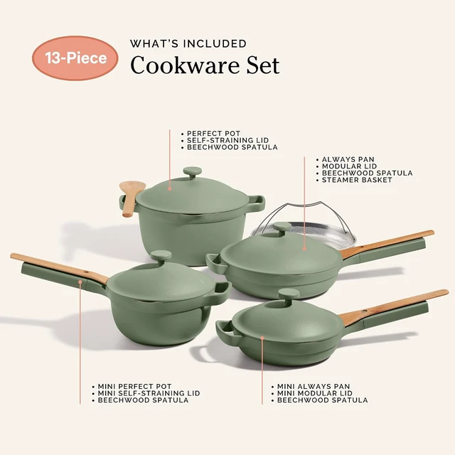 Alt view image 7 of 7 - Cookware Set, 13-Piece Ceramic Nonstick Pots & Pans with Utensils