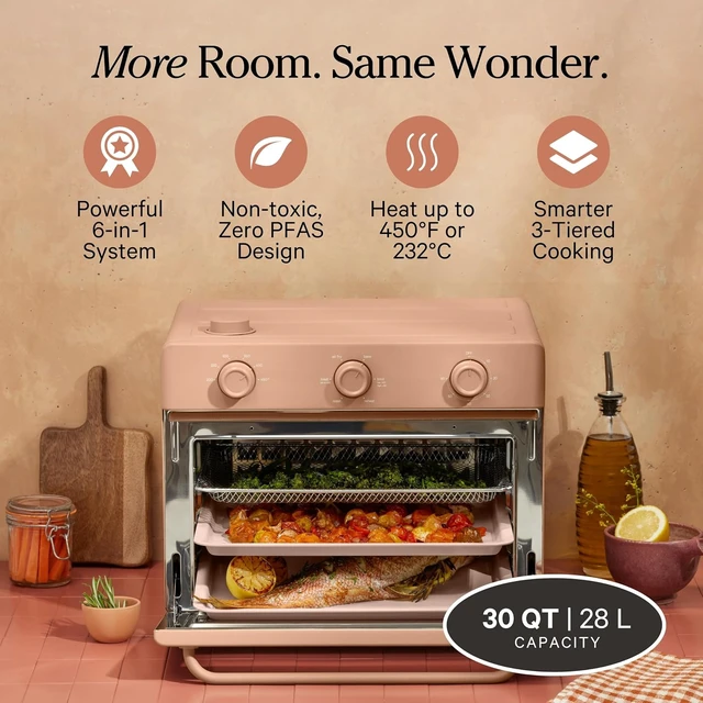 Alt view image 2 of 7 - Large Wonder Oven, 6-in-1 Air Fryer & Toaster Oven, 3-Rack, 30 Qt