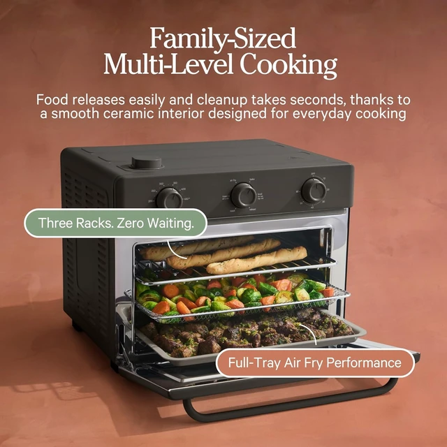 Alt view image 4 of 7 - Large Wonder Oven, 6-in-1 Air Fryer & Toaster Oven, 3-Rack, 30 Qt