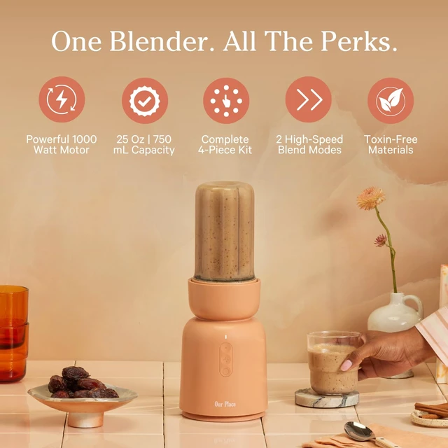Alt view image 2 of 6 - Splendor Blender, 1000W High-Power Blender with 25 oz Travel Cup