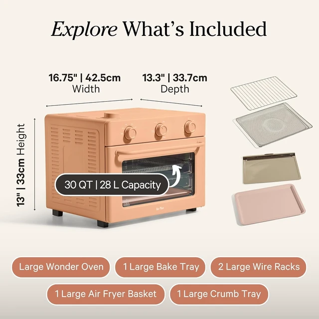 Alt view image 7 of 7 - Large Wonder Oven, 6-in-1 Air Fryer & Toaster Oven, 3-Rack, 30 Qt