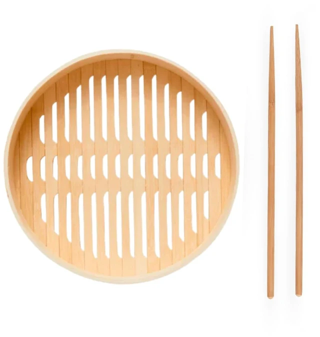 Main image of Spruce Steamer, Handwoven Bamboo Basket for Steaming & Cooking