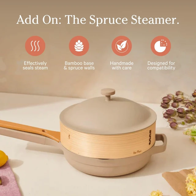 Alt view image 2 of 6 - Spruce Steamer, Handwoven Bamboo Basket for Steaming & Cooking