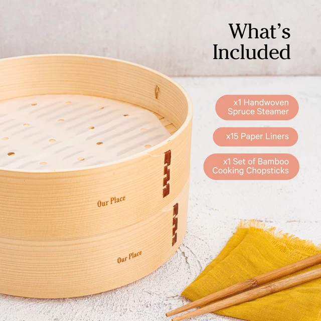 Alt view image 3 of 6 - Spruce Steamer, Handwoven Bamboo Basket for Steaming & Cooking