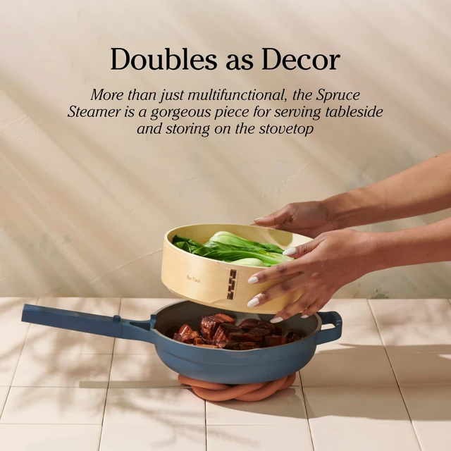 Alt view image 5 of 6 - Spruce Steamer, Handwoven Bamboo Basket for Steaming & Cooking