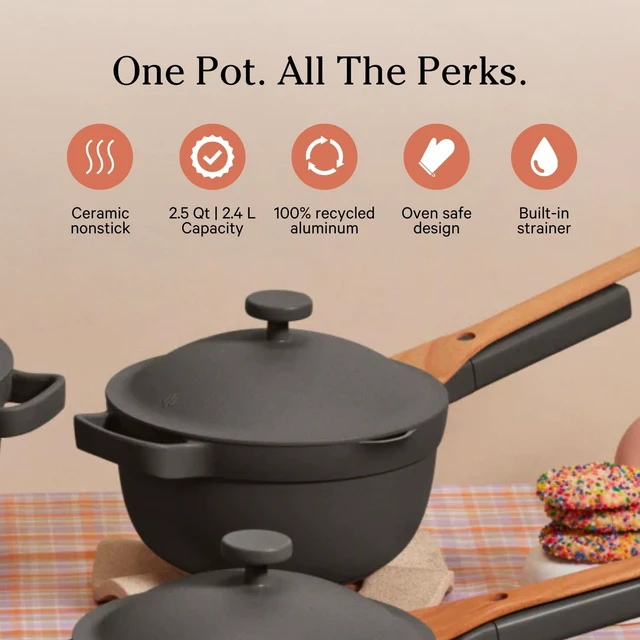 Alt view image 3 of 7 - Mini Cookware Duo, 6-Piece Ceramic Nonstick Cookware Set