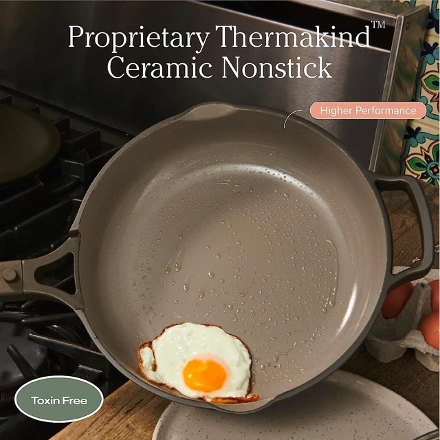 Alt view image 5 of 7 - Mini Cookware Duo, 6-Piece Ceramic Nonstick Cookware Set