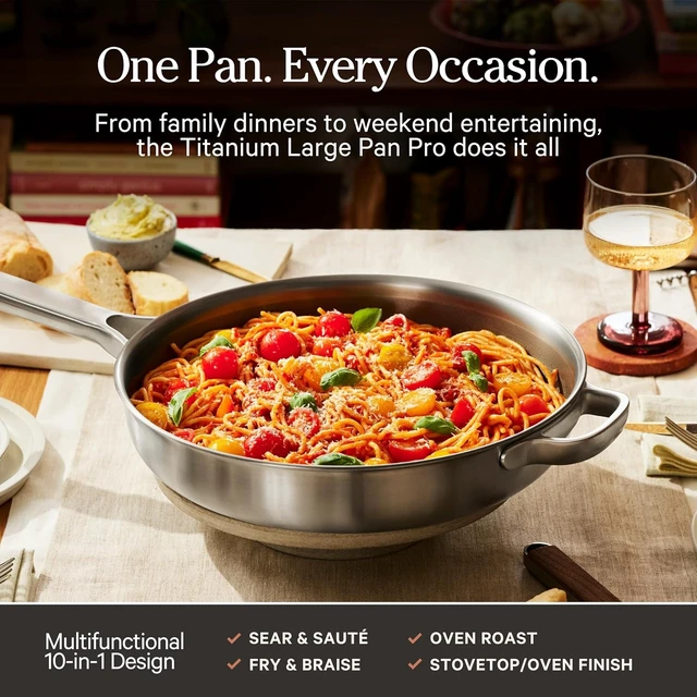 Alt view image 4 of 7 - Titanium Large Always Pan Pro, 12.5" Nonstick Titanium Frying Pan