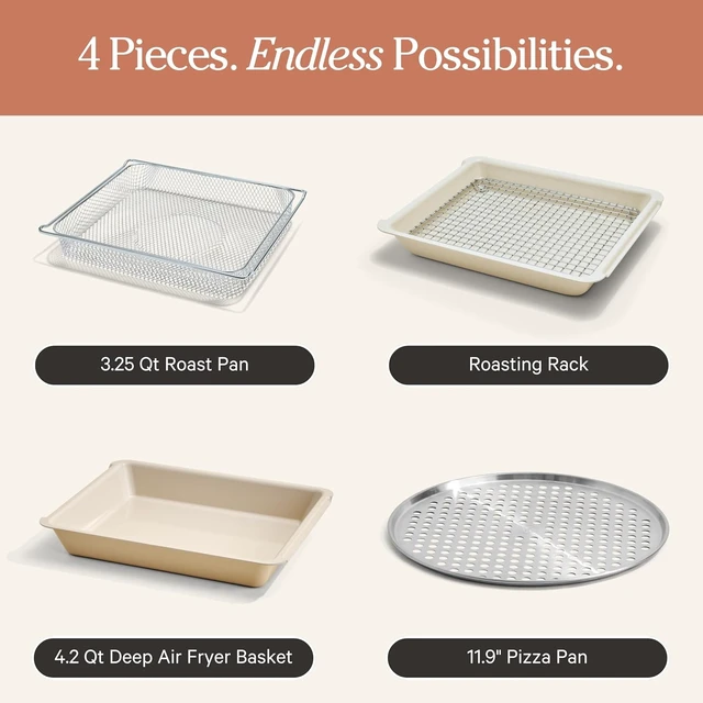 Alt view image 2 of 7 - Wonder Oven Pro Chefs Kit 2.0, Air Fry Basket, Roast & Pizza Pan
