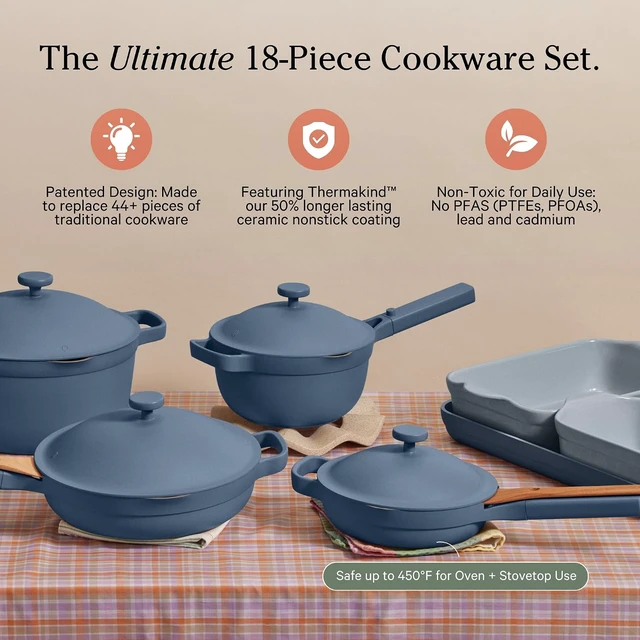 Alt view image 2 of 7 - Ultimate Cookware Set, 18-Piece Nonstick Cookware & Bakeware Set