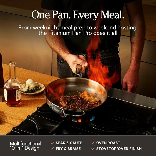 Alt view image 4 of 7 - Titanium Always Pan Pro, 10.5" Nonstick Titanium Frying Pan