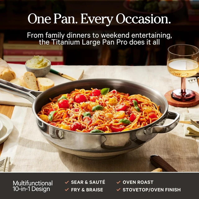 Alt view image 4 of 7 - Titanium Large Always Pan Pro, 12.5" Nonstick Titanium Frying Pan