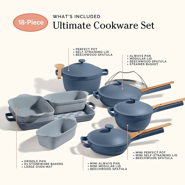 Alt view image 7 of 7 - Ultimate Cookware Set, 18-Piece Nonstick Cookware & Bakeware Set