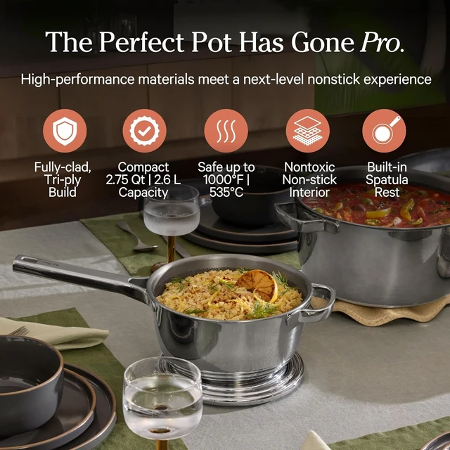 Alt view image 2 of 6 - Mini Titanium Perfect Pot Pro, 2.75 Qt Nonstick Titanium Cookware
