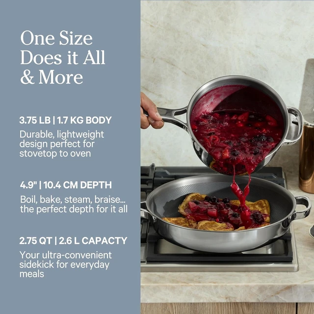Alt view image 5 of 6 - Mini Titanium Perfect Pot Pro, 2.75 Qt Nonstick Titanium Cookware
