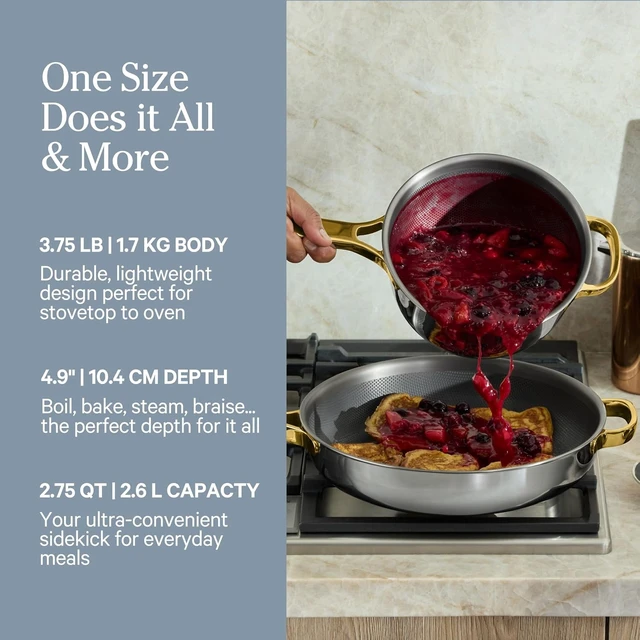 Alt view image 5 of 6 - Mini Titanium Perfect Pot Pro, 2.75 Qt Nonstick Titanium Cookware