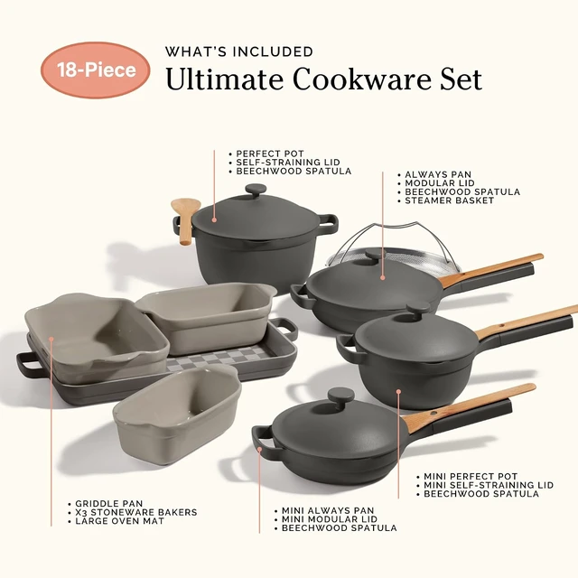 Alt view image 7 of 7 - Ultimate Cookware Set, 18-Piece Nonstick Cookware & Bakeware Set