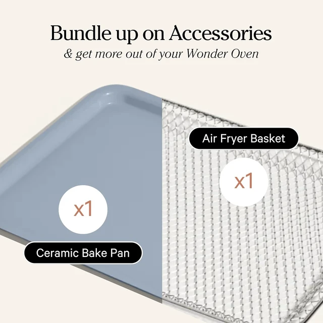 Alt view image 3 of 7 - Wonder Oven Essentials Kit, 2-Piece Bake Pan & Air Fry Basket Set
