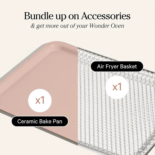Alt view image 3 of 7 - Wonder Oven Essentials Kit, 2-Piece Bake Pan & Air Fry Basket Set