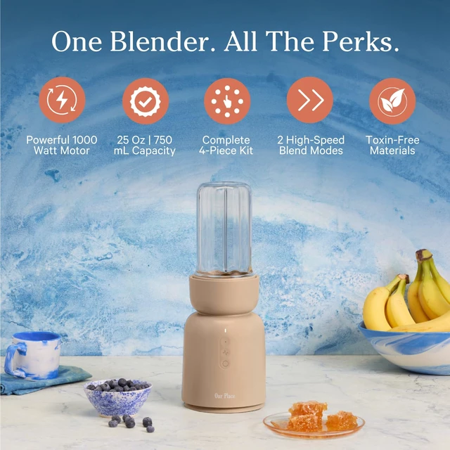 Alt view image 2 of 6 - Splendor Blender, 1000W High-Power Blender with 25 oz Travel Cup