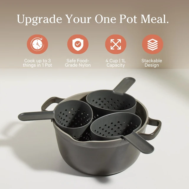Alt view image 2 of 6 - Cooker Cups, Nylon Cooking Baskets, 4-Cup Capacity, Set of 2