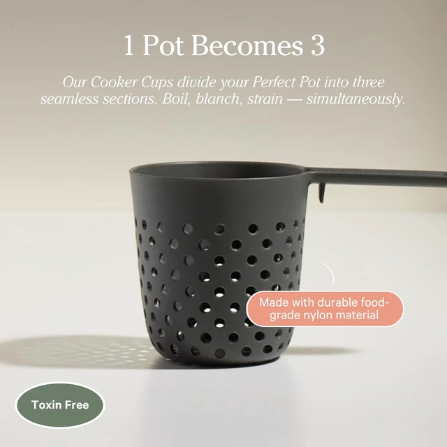 Alt view image 4 of 6 - Cooker Cups, Nylon Cooking Baskets, 4-Cup Capacity, Set of 2