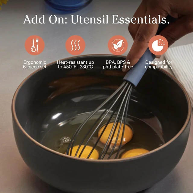 Alt view image 2 of 6 - Utensil Essentials, 6-Piece Heat-Resistant Silicone Utensil Set