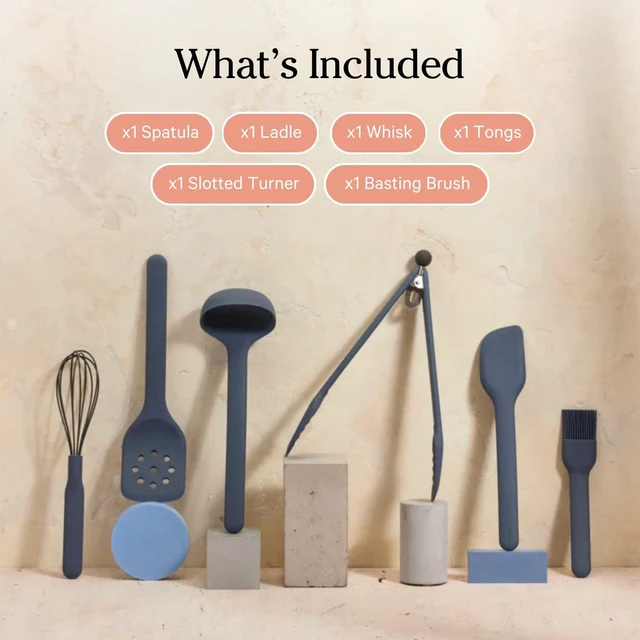 Alt view image 3 of 6 - Utensil Essentials, 6-Piece Heat-Resistant Silicone Utensil Set