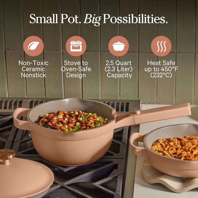 Main image of Mini Perfect Pot, 2.75 Qt Nonstick Ceramic Cooking Pot with Lid
