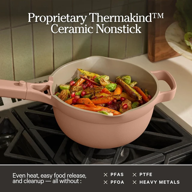 Alt view image 2 of 6 - Mini Perfect Pot, 2.75 Qt Nonstick Ceramic Cooking Pot with Lid