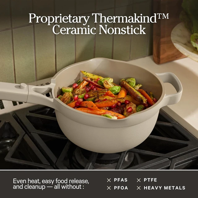 Alt view image 3 of 7 - Mini Perfect Pot, 2.5 Qt Nonstick Ceramic Cooking Pot with Lid