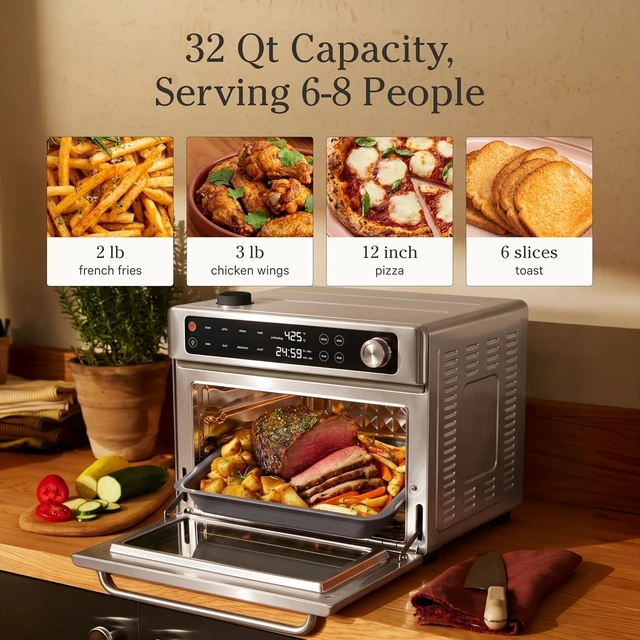 Alt view image 2 of 7 - Wonder Oven Pro, 8-in-1 Digital Air Fryer Oven, 3-Rack, 30 Qt