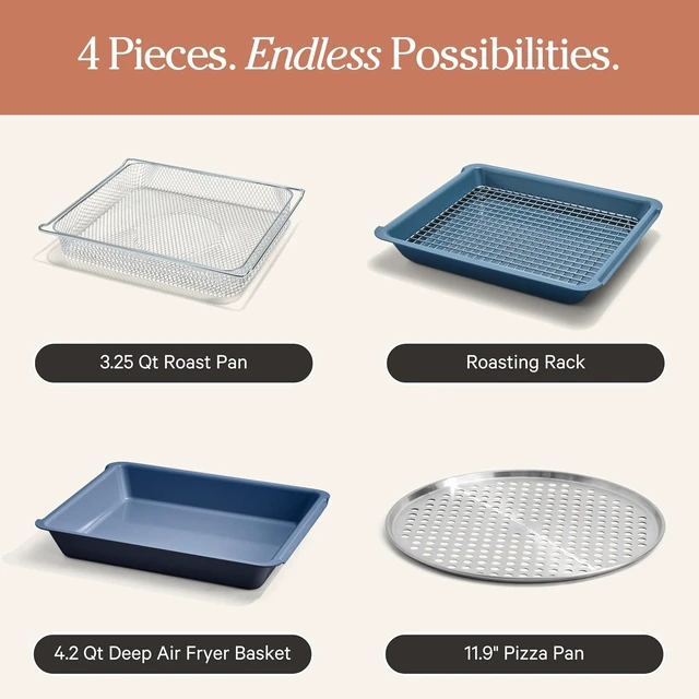 Alt view image 2 of 6 - Wonder Oven Pro Chefs Kit 2.0, Air Fry Basket, Roast & Pizza Pan