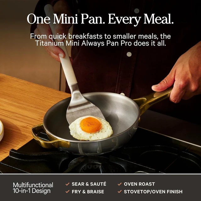Alt view image 4 of 7 - Titanium Mini Always Pan Pro, 8.5" Nonstick Titanium Frying Pan