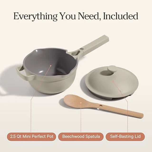 Alt view image 7 of 7 - Mini Perfect Pot, 2.5 Qt Nonstick Ceramic Cooking Pot with Lid