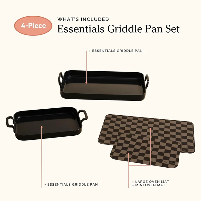 Alt view image 7 of 7 - Essentials Griddle Pan Set, 4-Piece Nonstick Ceramic Cookware